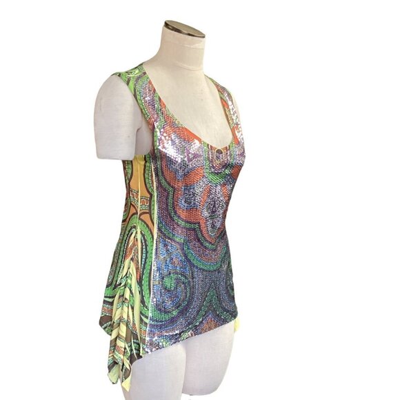The Pyramid Collection Sequin Tank Top Sz S #161G - Picture 4 of 7